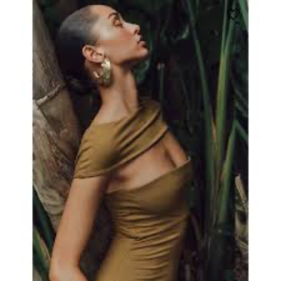 NWT Reformation Carmina Knit Mini Dress in Bronze - Picture 7 of 7